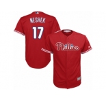 Youth Majestic Philadelphia Phillies #17 Pat Neshek Replica Red Alternate Cool Base MLB Jersey