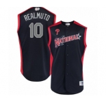 Youth Philadelphia Phillies #10 J. T. Realmuto Authentic Navy Blue National League 2019 Baseball All-Star Jersey