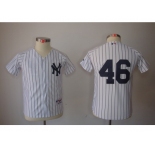 Youth MLB New York Yankees #46 Andy Pettitte White Jerseys