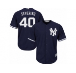 Youth Majestic New York Yankees #40 Luis Severino Replica Navy Blue Alternate MLB Jersey