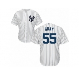 Youth Majestic New York Yankees #55 Sonny Gray Authentic White Home MLB Jersey