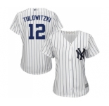 Women's New York Yankees #12 Troy Tulowitzki Authentic White Home Baseball Jersey