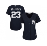 Women's New York Yankees #23 Don Mattingly Navy Blue Alternate Stitched MLB Jersey