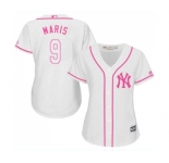 Women's New York Yankees #9 Roger Maris Authentic White Fashion Cool Base Baseball Jersey