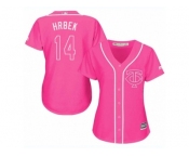 Women's Majestic Minnesota Twins #14 Kent Hrbek Authentic Pink Fashion Cool Base MLB Jersey