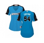 Women's Majestic Minnesota Twins #54 Ervin Santana Replica Blue American League 2017 MLB All-Star MLB Jersey