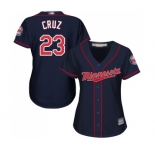 Women's Minnesota Twins #23 Nelson Cruz Authentic Navy Blue Alternate Road Cool Base Baseball Jersey