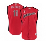 Youth Minnesota Twins #11 Jorge Polanco Authentic Red American League 2019 Baseball All-Star Jersey