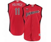 Youth Minnesota Twins #11 Jorge Polanco Authentic Red American League 2019 Baseball All-Star Jersey