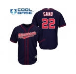 Youth Minnesota Twins #22 Miguel Sano Navy blue Cool Base Stitched MLB Jersey