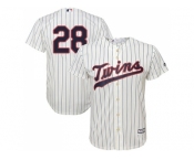 Youth Minnesota Twins #28 Bert Blyleven Cream Strip Cool Base Stitched MLB Jersey