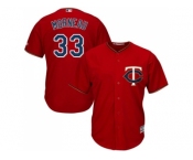 Youth Minnesota Twins #33 Justin Morneau Red Cool Base Stitched MLB Jersey