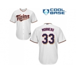 Youth Minnesota Twins #33 Justin Morneau White Cool Base Stitched MLB Jersey