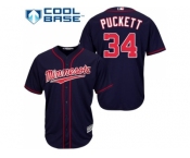 Youth Minnesota Twins #34 Kirby Puckett Navy blue Cool Base Stitched MLB Jersey