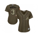 Women's Atlanta Braves #3 Dale Murphy Green Salute to Service Baseball Jersey