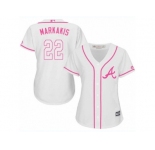 Women's Majestic Atlanta Braves #22 Nick Markakis Authentic White Fashion Cool Base MLB Jersey