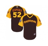Youth Majestic New York Mets #52 Yoenis Cespedes Authentic Brown 2016 All-Star National League BP Cool Base MLB Jersey