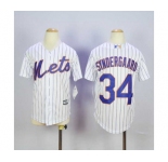 youth mlb jerseys new york mets #34 syndergaard white(blue strip)[syndergaard]