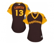 Women's Majestic New York Mets #13 Asdrubal Cabrera Authentic Brown 2016 All-Star National League BP Cool Base MLB Jersey