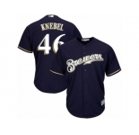 Youth Majestic Milwaukee Brewers #46 Corey Knebel Replica Navy Blue Alternate Cool Base MLB Jersey