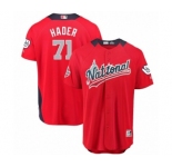 Youth Majestic Milwaukee Brewers #71 Josh Hader Game Red National League 2018 MLB All-Star MLB Jersey
