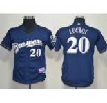 youth mlb jerseys milwaukee brewers #20 lucroy blue