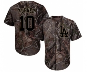 Youth Majestic Los Angeles Dodgers #10 Justin Turner Authentic Camo Realtree Collection Flex Base MLB Jersey
