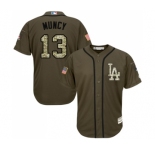 Youth Majestic Los Angeles Dodgers #13 Max Muncy Authentic Green Salute to Service MLB Jersey