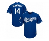 Youth Majestic Los Angeles Dodgers #14 Enrique Hernandez Replica Royal Blue Alternate 2017 World Series Bound Cool Base MLB Jersey