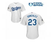 Youth Majestic Los Angeles Dodgers #23 Adrian Gonzalez Replica White Home 2017 World Series Bound Cool Base MLB Jersey