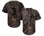 Youth Majestic Los Angeles Dodgers #3 Chris Taylor Authentic Camo Realtree Collection Flex Base MLB Jersey