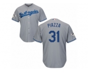 Youth Majestic Los Angeles Dodgers #31 Mike Piazza Replica Grey Road 2017 World Series Bound Cool Base MLB Jersey