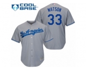 Youth Majestic Los Angeles Dodgers #33 Tony Watson Authentic Grey Road Cool Base MLB Jersey