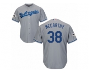 Youth Majestic Los Angeles Dodgers #38 Brandon McCarthy Replica Grey Road 2017 World Series Bound Cool Base MLB Jersey