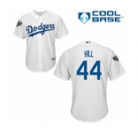 Youth Majestic Los Angeles Dodgers #44 Rich Hill Authentic White Home Cool Base 2018 World Series MLB Jersey