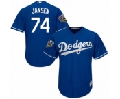 Youth Majestic Los Angeles Dodgers #74 Kenley Jansen Authentic Royal Blue Alternate Cool Base 2018 World Series MLB Jersey