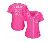 Women Majestic Los Angeles Dodgers #33 Tony Watson Replica Pink Fashion Cool Base MLB Jersey