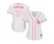 Women's Majestic Los Angeles Dodgers #31 Joc Pederson Replica White Fashion Cool Base MLB Jersey