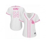 Women's Majestic Los Angeles Dodgers #54 Sergio Romo Authentic White Fashion Cool Base MLB Jersey