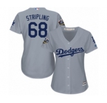 Women's Majestic Los Angeles Dodgers #68 Ross Stripling Authentic Grey Road Cool Base 2018 World Series MLB Jersey