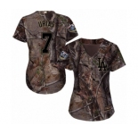 Women's Majestic Los Angeles Dodgers #7 Julio Urias Authentic Camo Realtree Collection Flex Base 2018 World Series MLB Jersey
