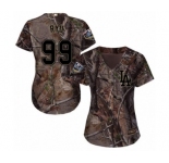 Women's Majestic Los Angeles Dodgers #99 Hyun-Jin Ryu Authentic Camo Realtree Collection Flex Base 2018 World Series MLB Jersey