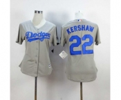 women mlb jerseys los angeles dodgers #22 kershaw grey