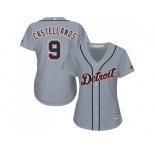 Women's Detroit Tigers #9 Nick Castellanos Grey Road Stitched MLB Jersey