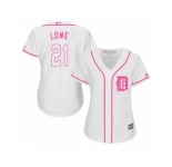 Women's Majestic Detroit Tigers #21 Mark Lowe Authentic White Fashion Cool Base MLB Jersey