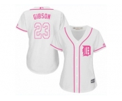 Women's Majestic Detroit Tigers #23 Kirk Gibson Authentic White Fashion Cool Base MLB Jersey