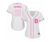 Women's Majestic Detroit Tigers #32 Michael Fulmer Replica White Fashion Cool Base MLB Jersey