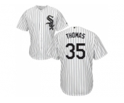 Youth Chicago White Sox #35 Frank Thomas White(Black Strip) Home Cool Base StitchedMLB Jersey