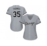 Women's Chicago White Sox #35 Frank Thomas Grey Road Stitched MLB Jersey