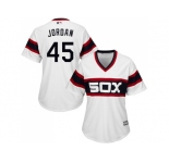 Women's Chicago White Sox #45 Michael Jordan White Alternate Home Stitched MLB Jersey